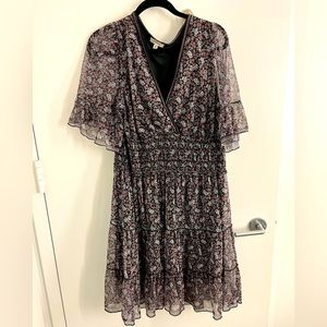 MAX Studio black floral midi dress